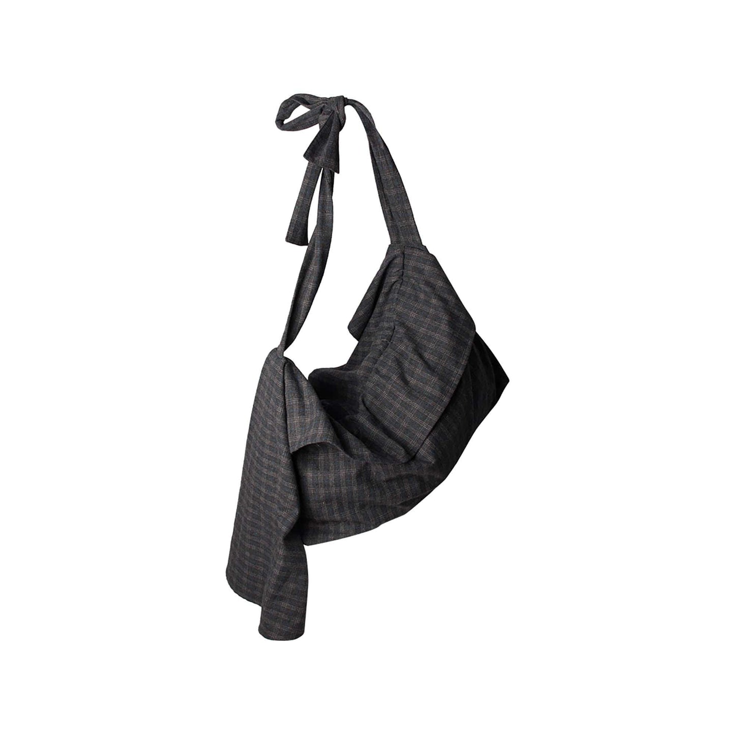Stylish Plaid Wool Hobo Bag