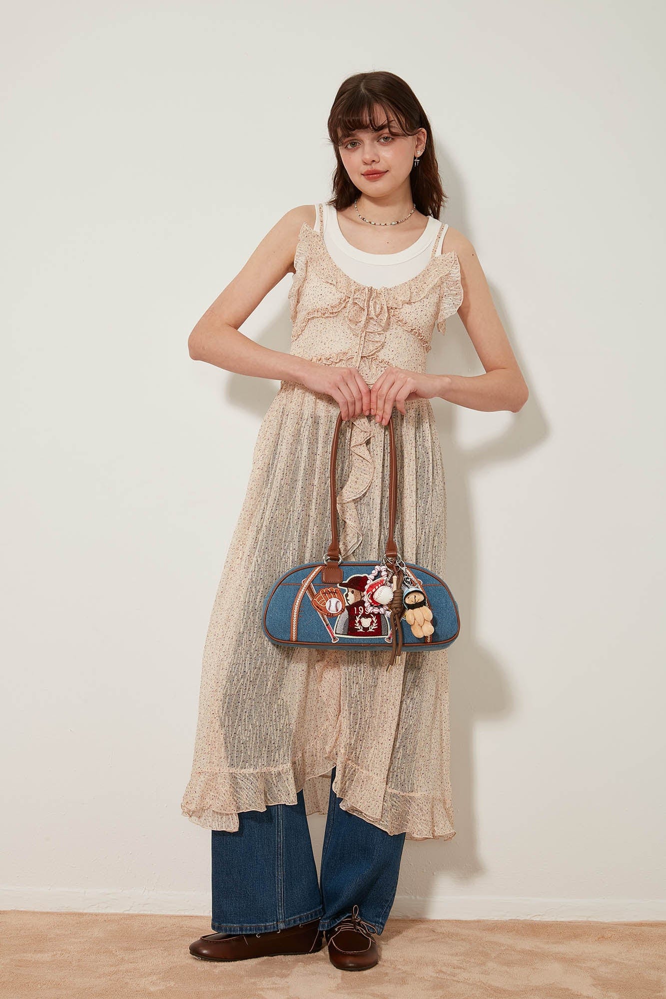 Chic Denim Teddy Bowling Tote