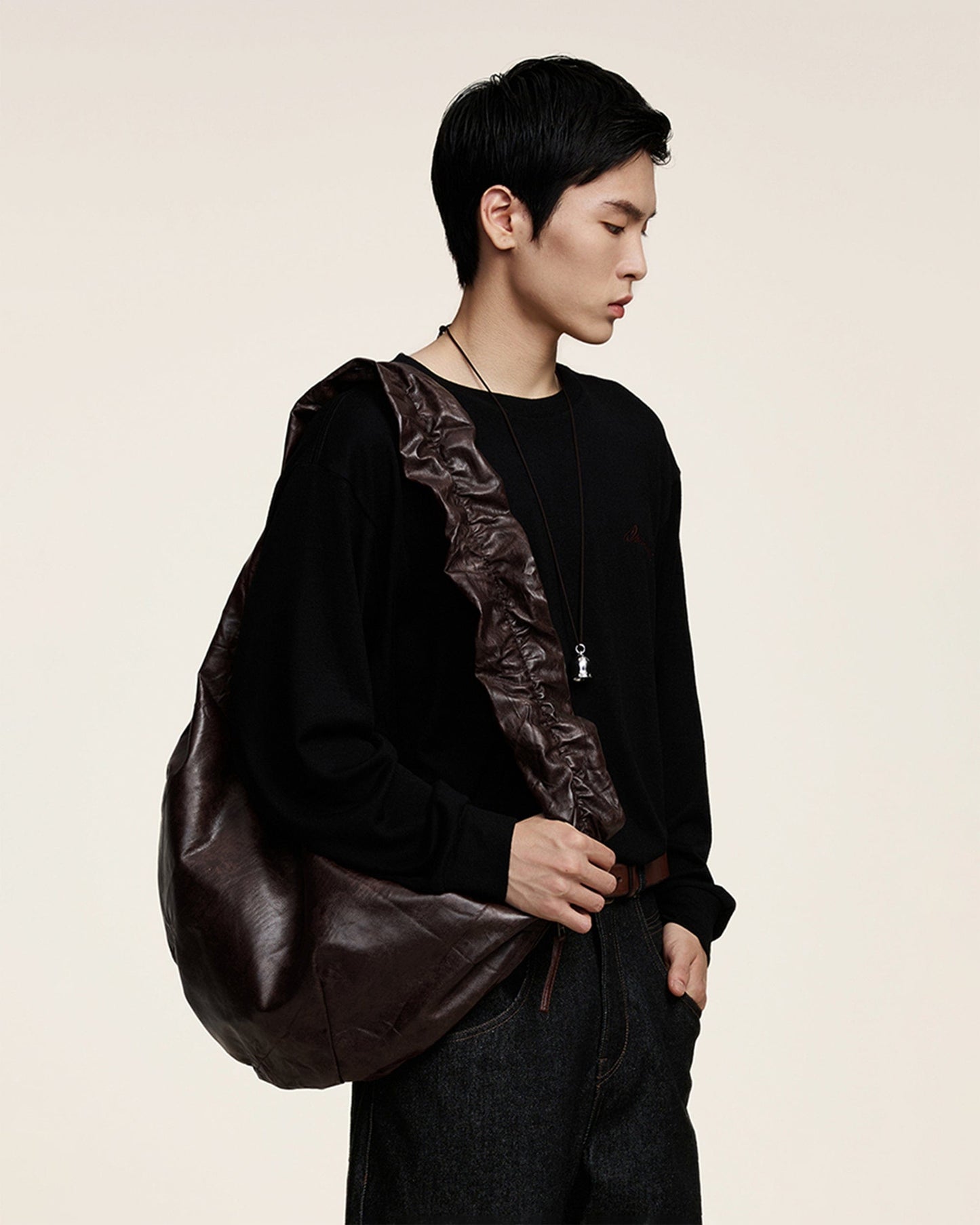 Stylish Crescent Wrinkle Tote