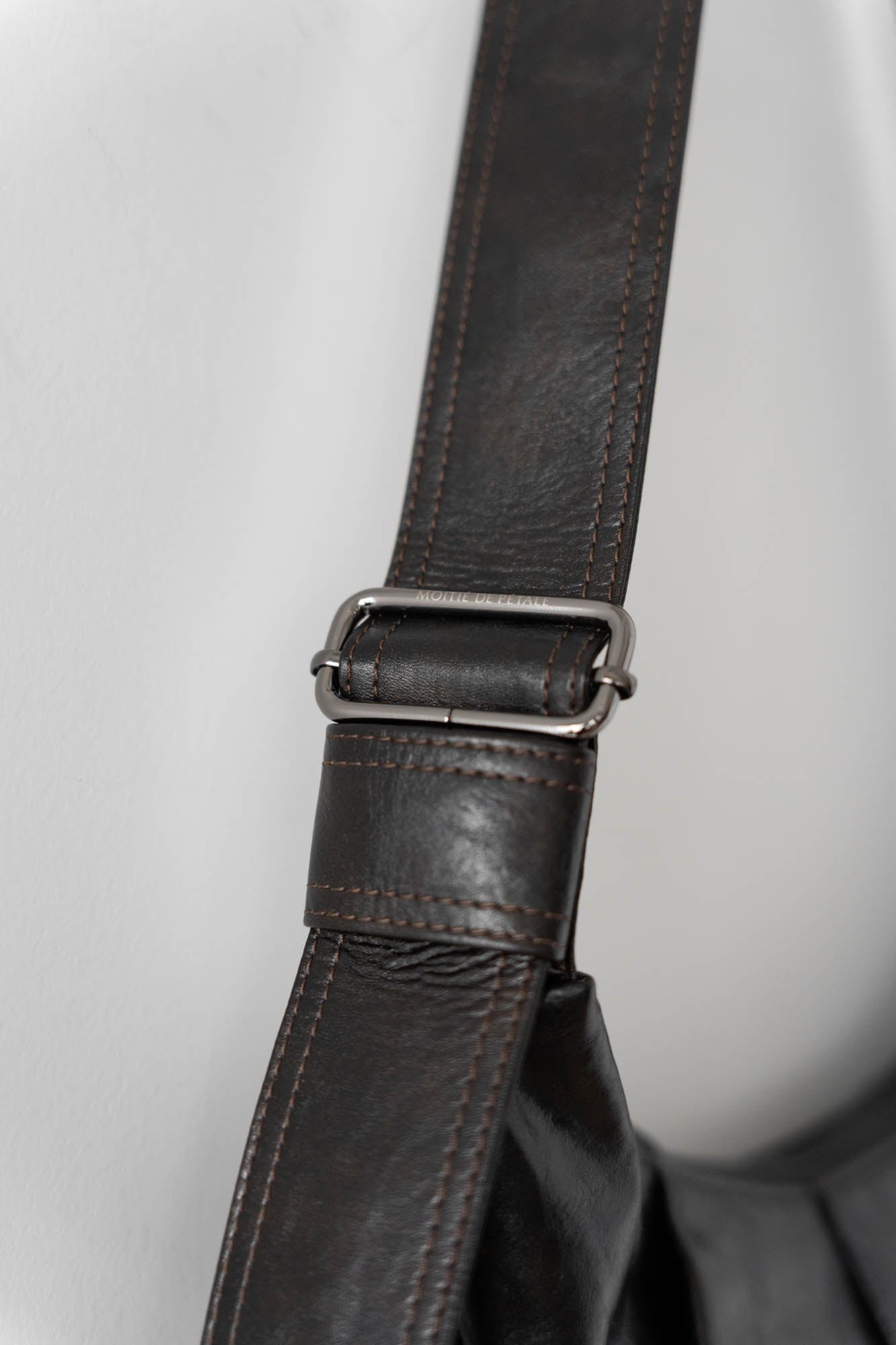Stylish Pleated Waxed Leather Tote