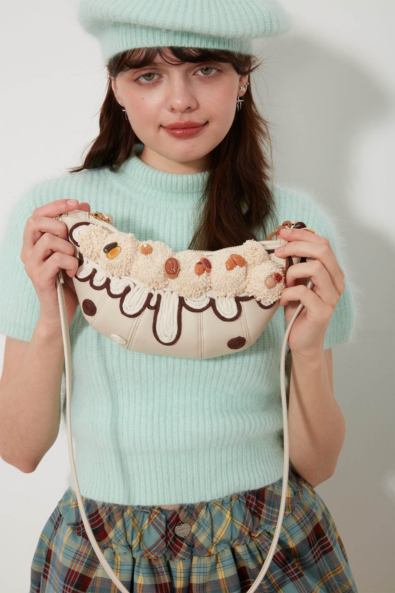 Trendy Cream Croissant Bag