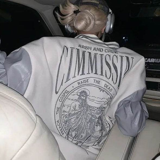 Beige Varsity Jacket