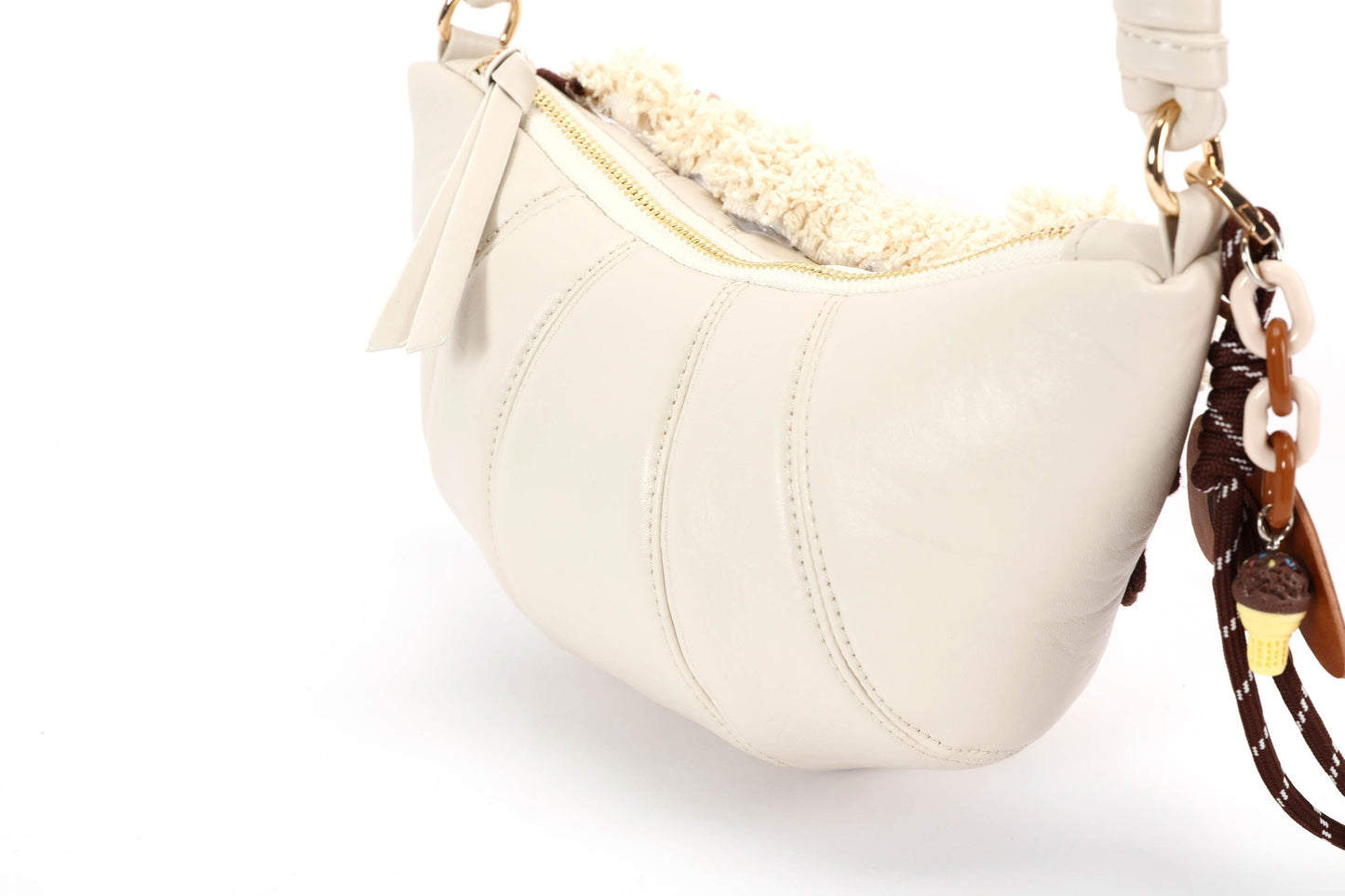 Trendy Cream Croissant Bag