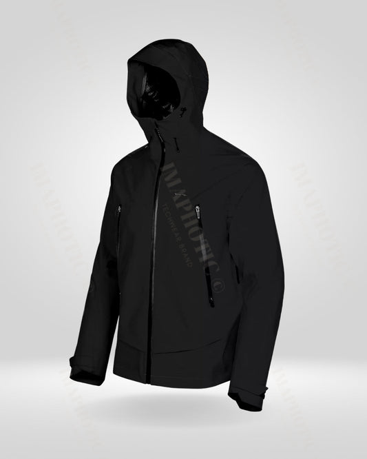 Sleek Black Windbreaker Jacket