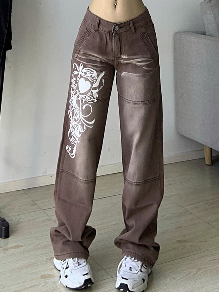 Brown Low Rise Y2K Jeans