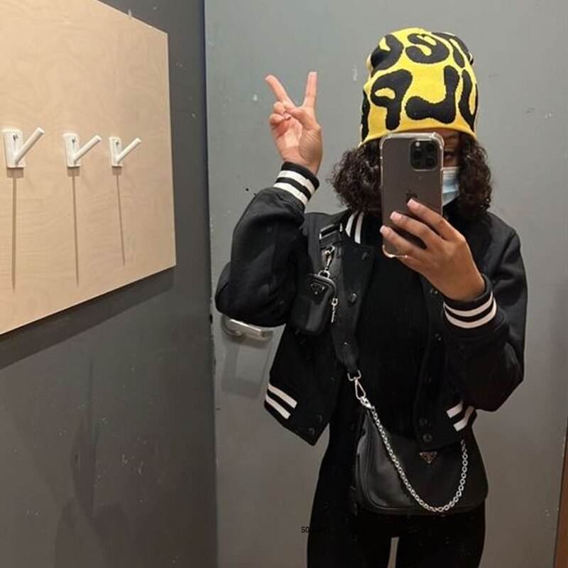 Yellow Custom Knitted Beanie for Unique Streetwear Style