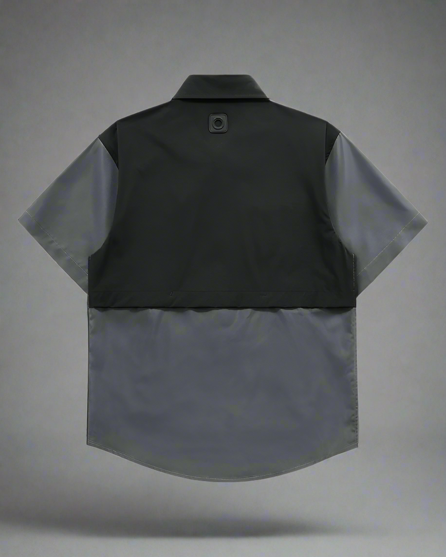 Vibrant Color-Block Utility Shirt