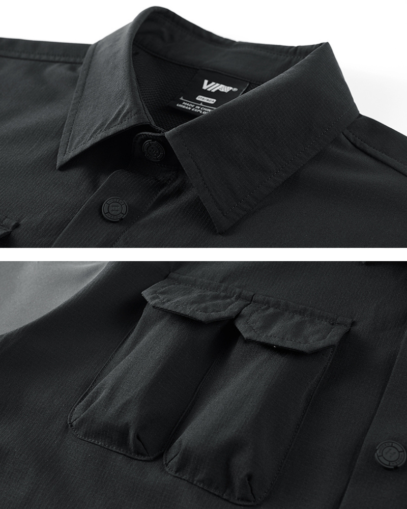 Vibrant Color-Block Utility Shirt