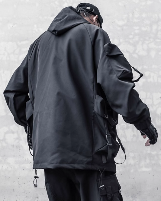 Futuristic Cyberpunk Hooded Jacket