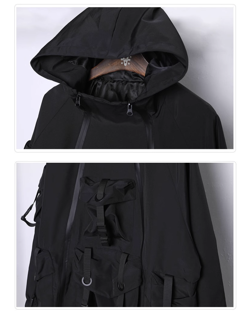 Futuristic Cyberpunk Hooded Jacket