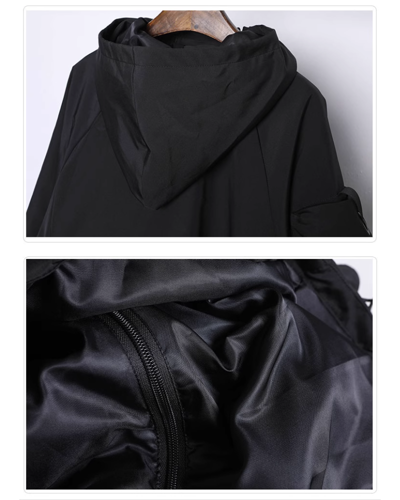 Futuristic Cyberpunk Hooded Jacket