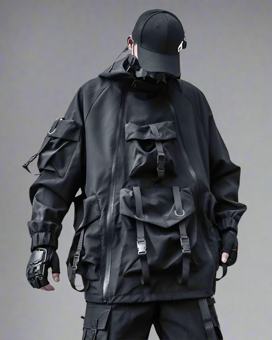 Futuristic Cyberpunk Hooded Jacket