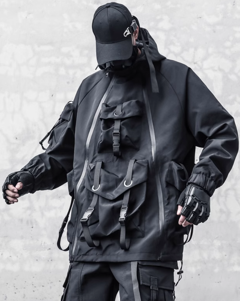 Futuristic Cyberpunk Hooded Jacket