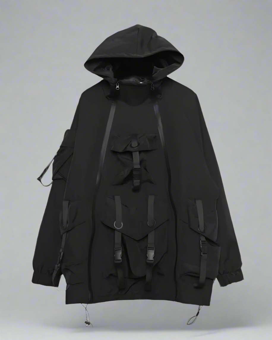 Futuristic Cyberpunk Hooded Jacket
