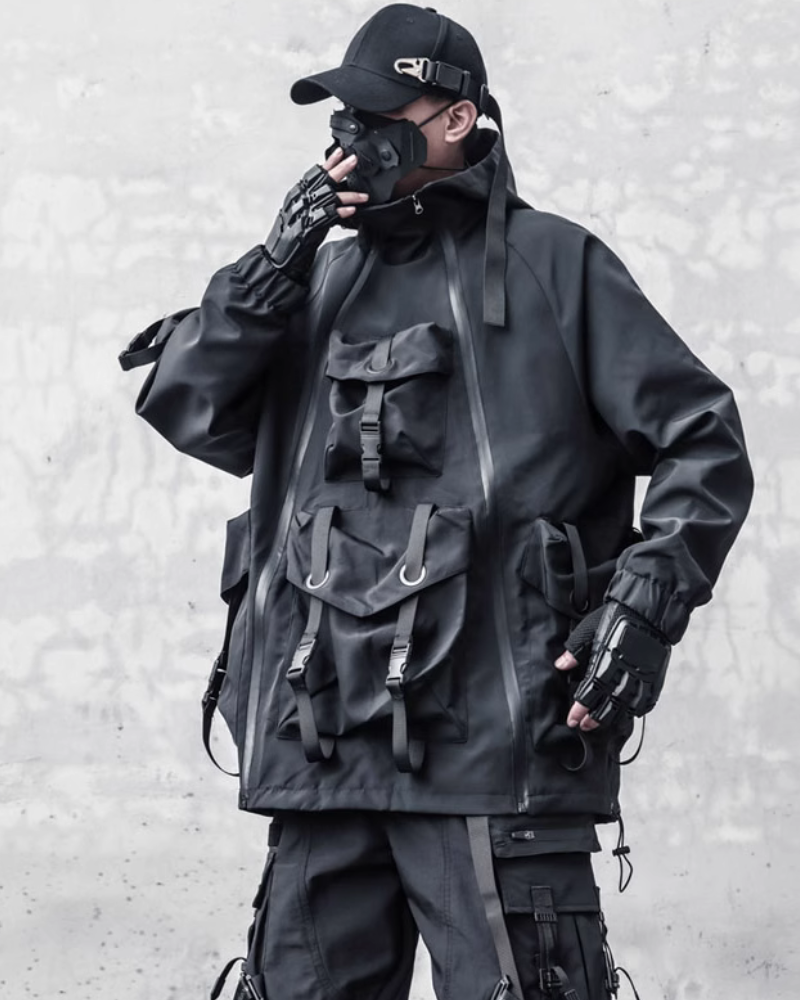 Futuristic Cyberpunk Hooded Jacket