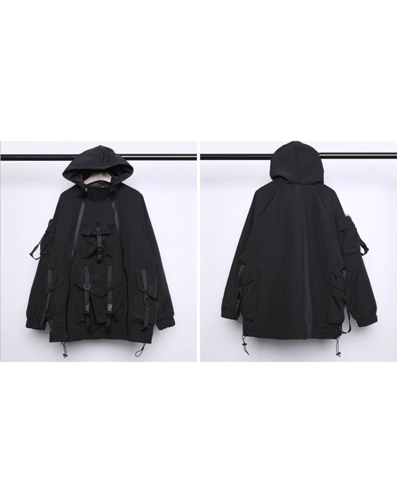 Futuristic Cyberpunk Hooded Jacket