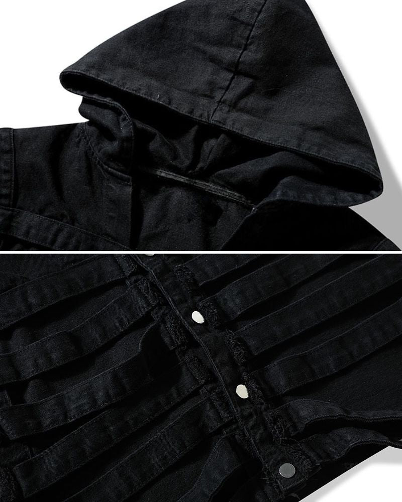 Stylish Cutout Denim Jacket