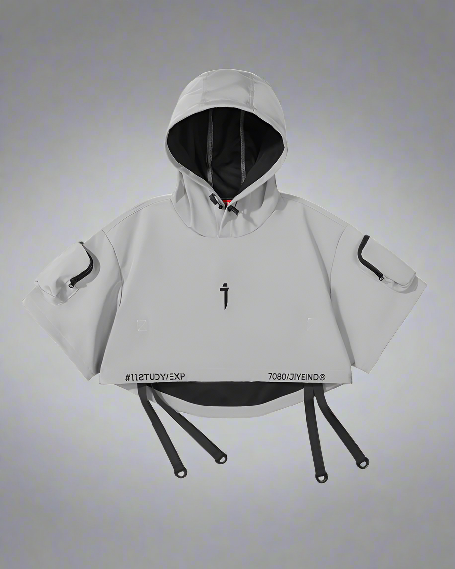 Sleek Black Hooded Cloak