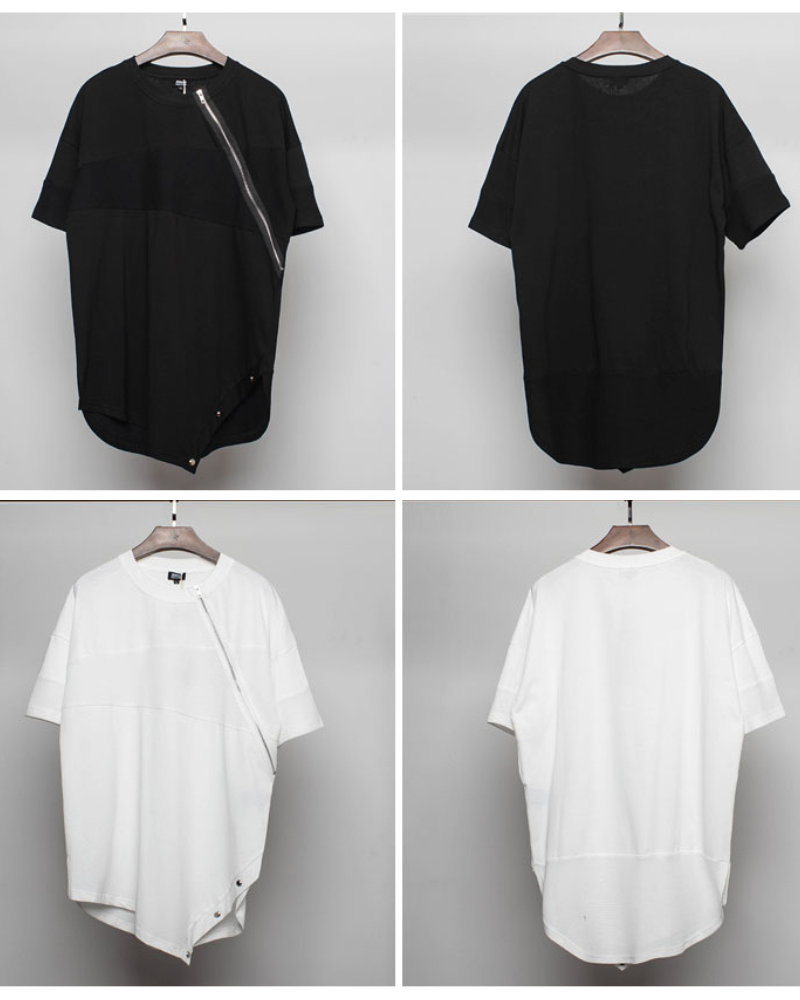 Trendy Zippered Hem Tee