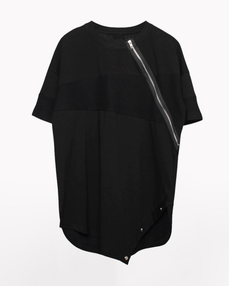 Trendy Zippered Hem Tee