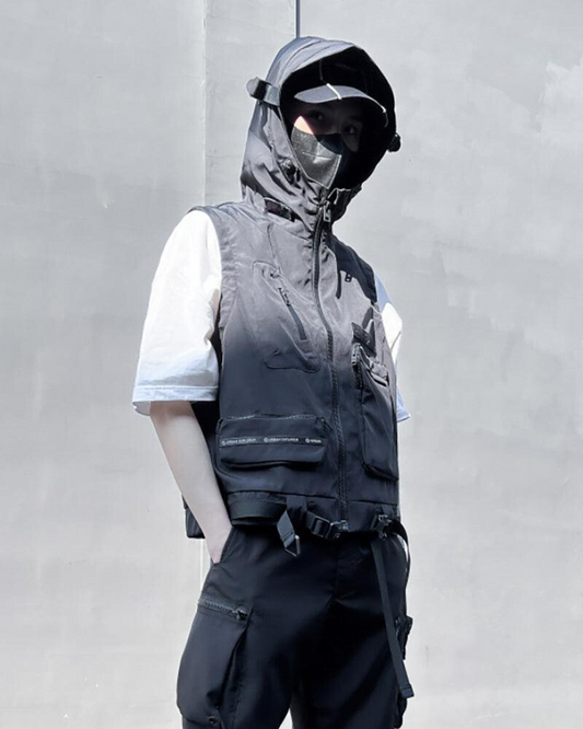 Multi-Pocket Hooded Cargo Vest