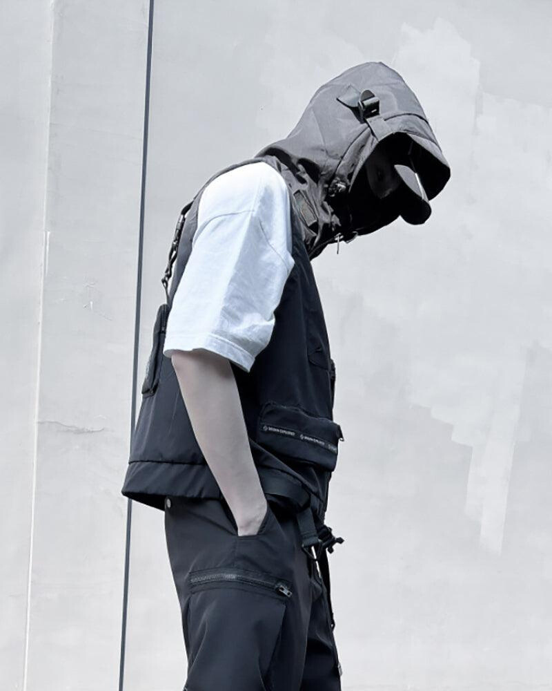 Multi-Pocket Hooded Cargo Vest
