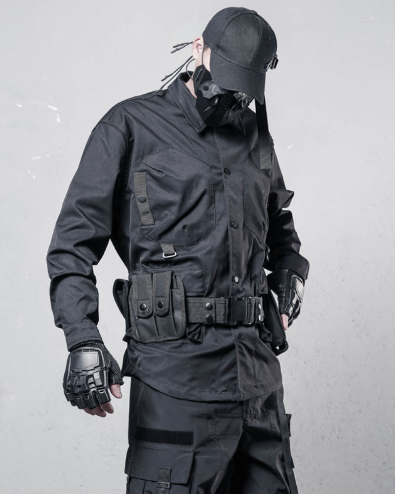 Stylish Patchwork Utility Shirt