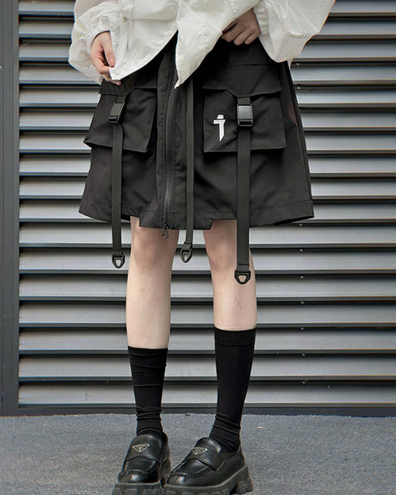 All-in-One Cargo Skirt Shorts