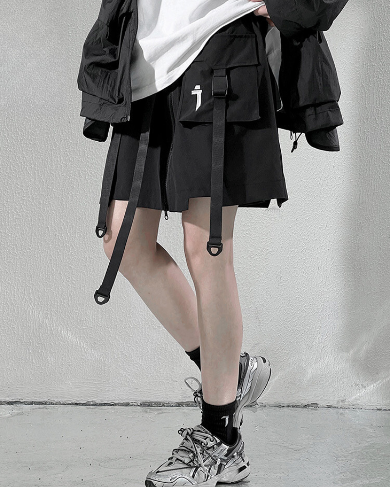 All-in-One Cargo Skirt Shorts