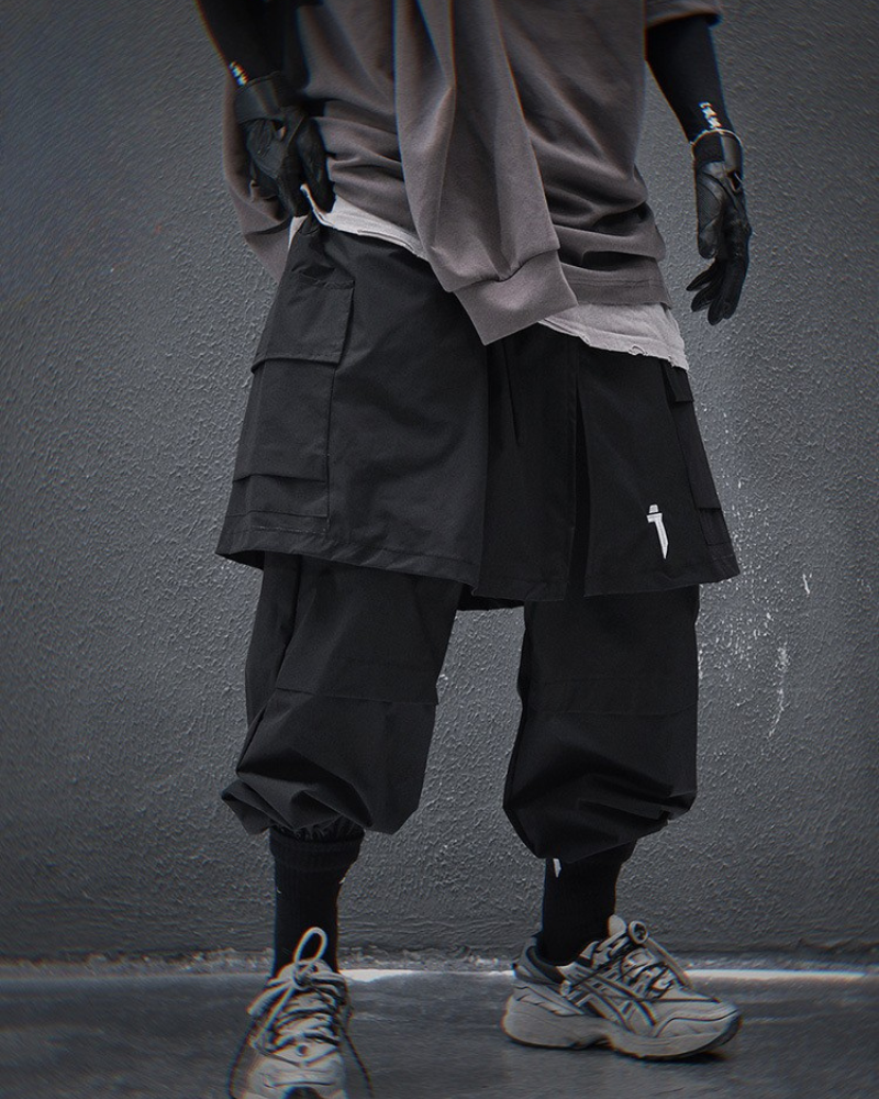 Stylish Cargo Pants with Skirt Hem