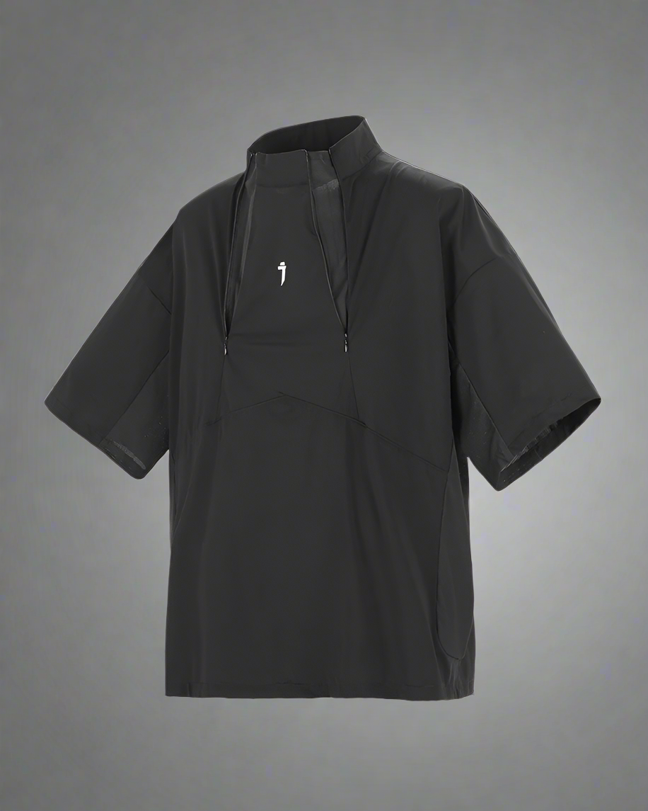 Chic Zippered Collar Top