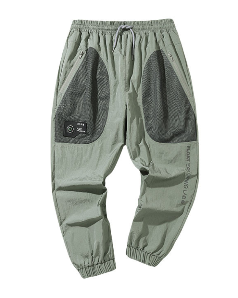 Chic Shimmer Mesh Cargo Trousers