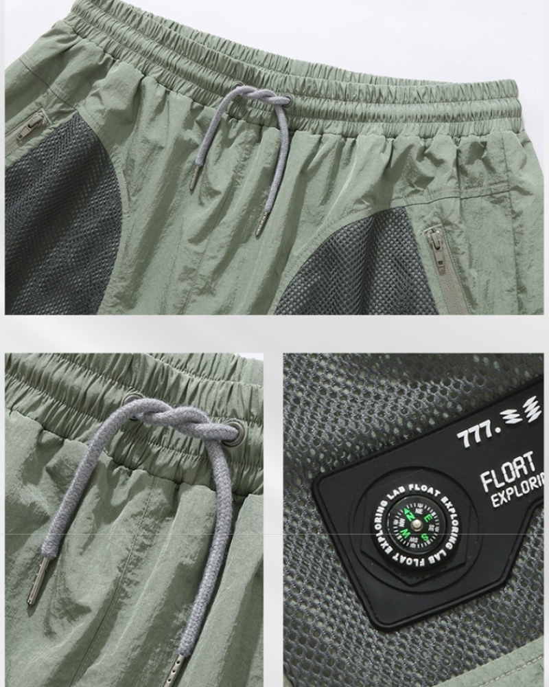 Chic Shimmer Mesh Cargo Trousers