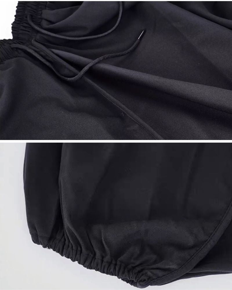 Chic Black Techwear Hakama Pants