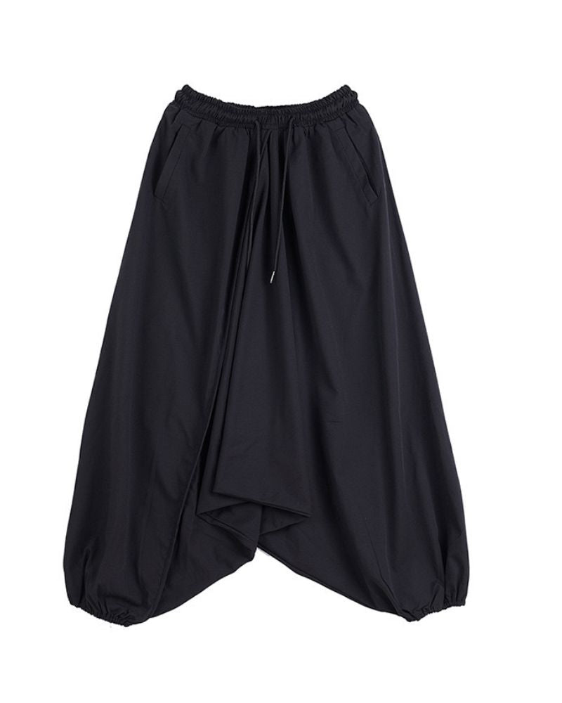 Chic Black Techwear Hakama Pants