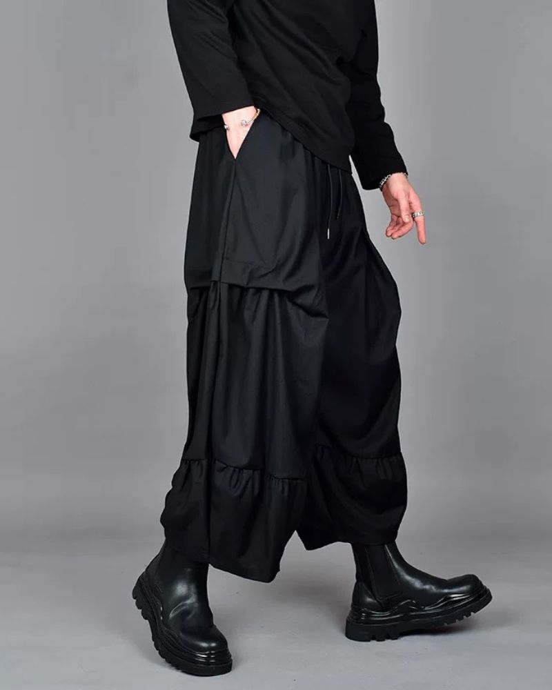 Chic Wide-Leg Tech Trousers