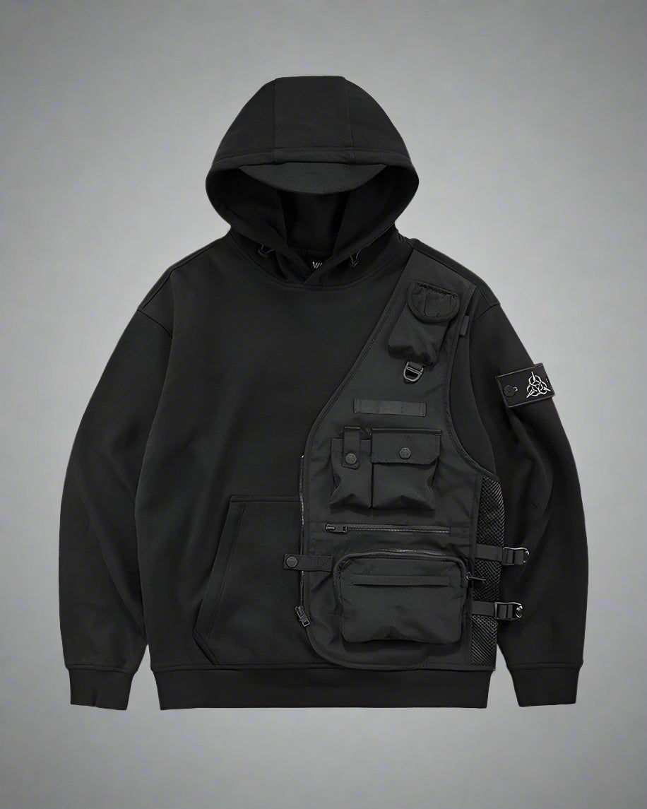 City-Ready Tactical Layered Hoodie