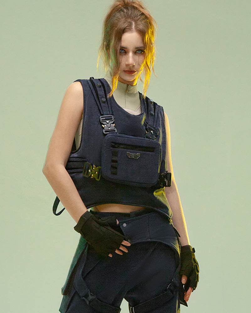 Dual-Sided Futuristic Cargo Vest