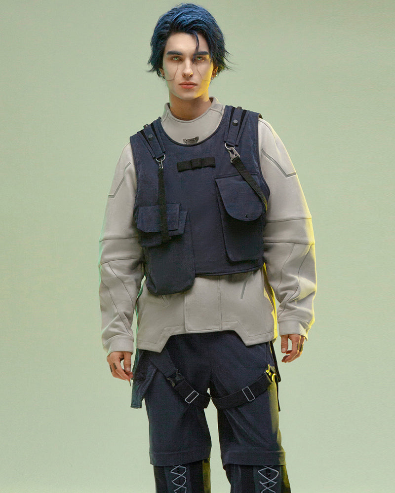 Dual-Sided Futuristic Cargo Vest