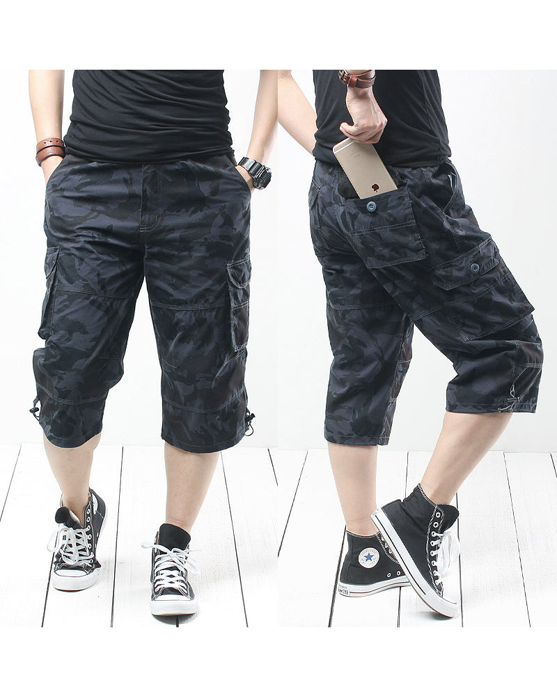 Trendy Oversized Camouflage Cargo Shorts