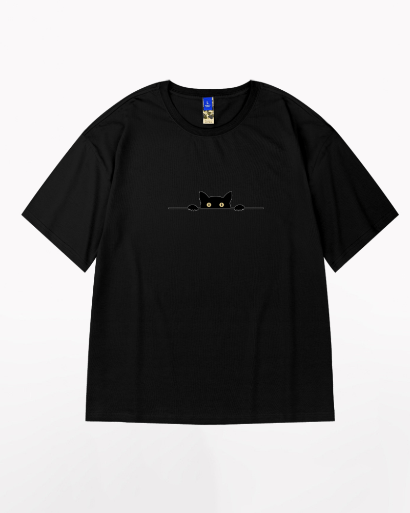 Trendy Oversized Cat Tee