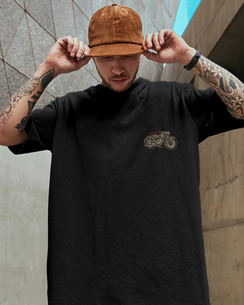 Edgy Oversized Biker Tee