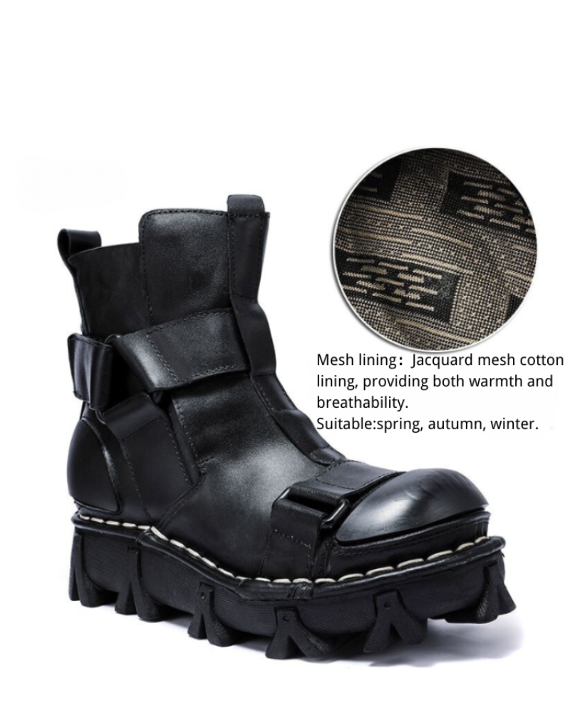 Edgy Unisex Retro Platform Boots