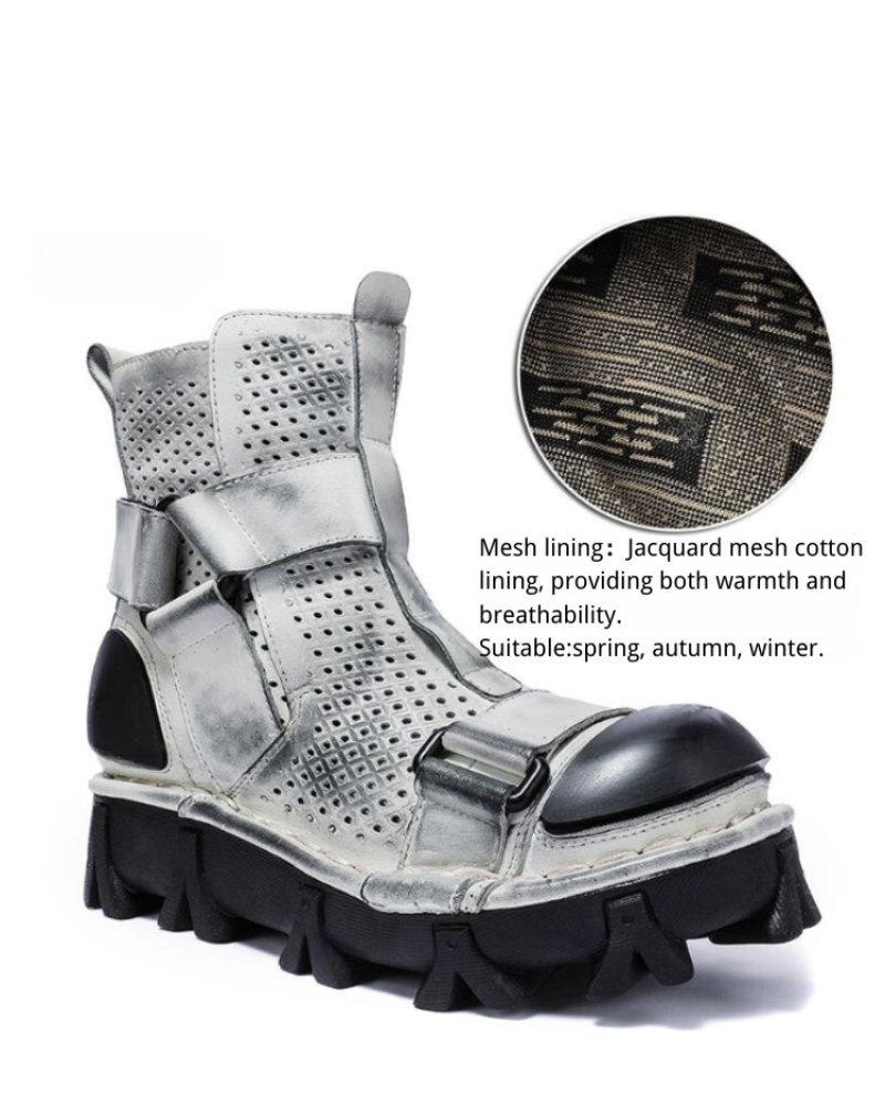 Edgy Unisex Retro Platform Boots