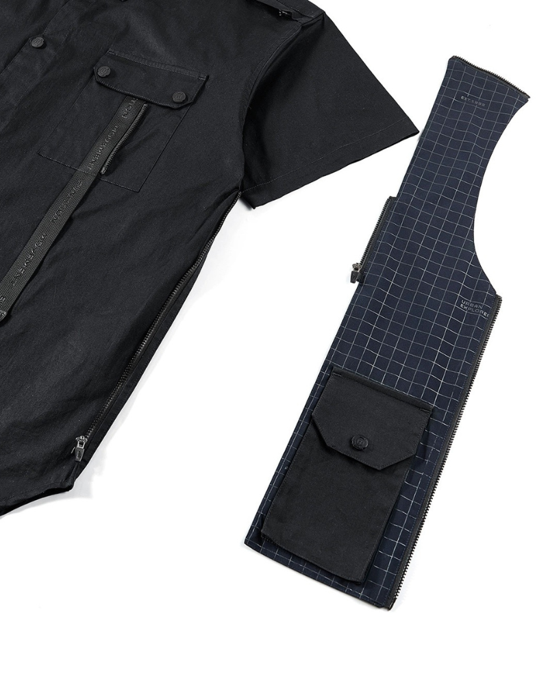 Dynamic Patchwork Techwear Top