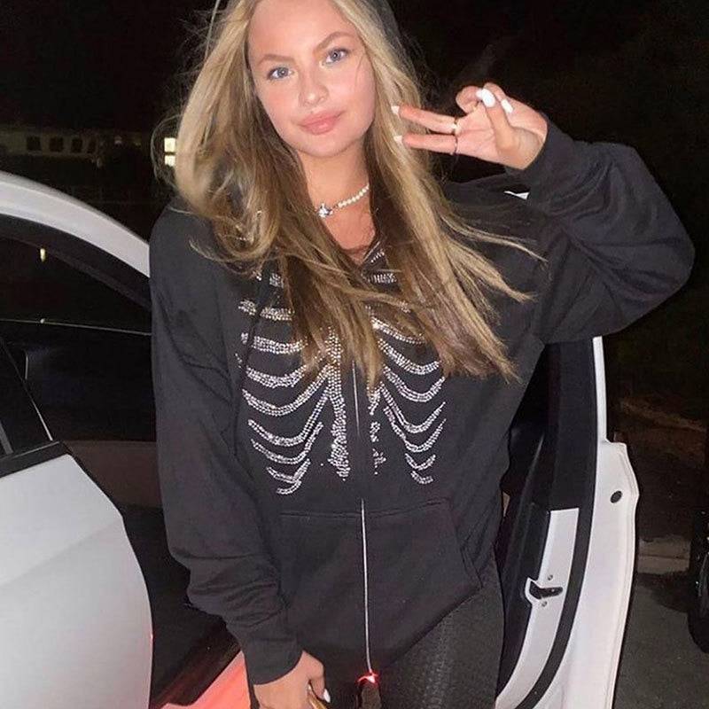 Skeleton Rhinestone Sweatshirt
