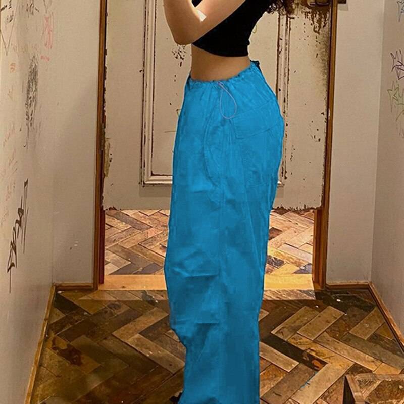 Blue track pants