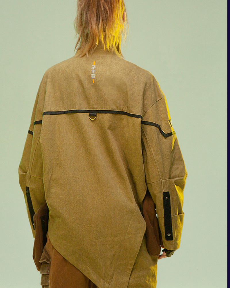 Asymmetrical Sandstone Futuristic Jacket