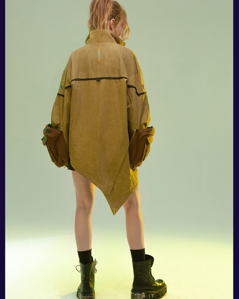 Asymmetrical Sandstone Futuristic Jacket
