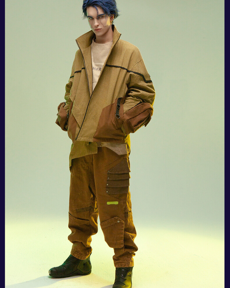 Asymmetrical Sandstone Futuristic Jacket